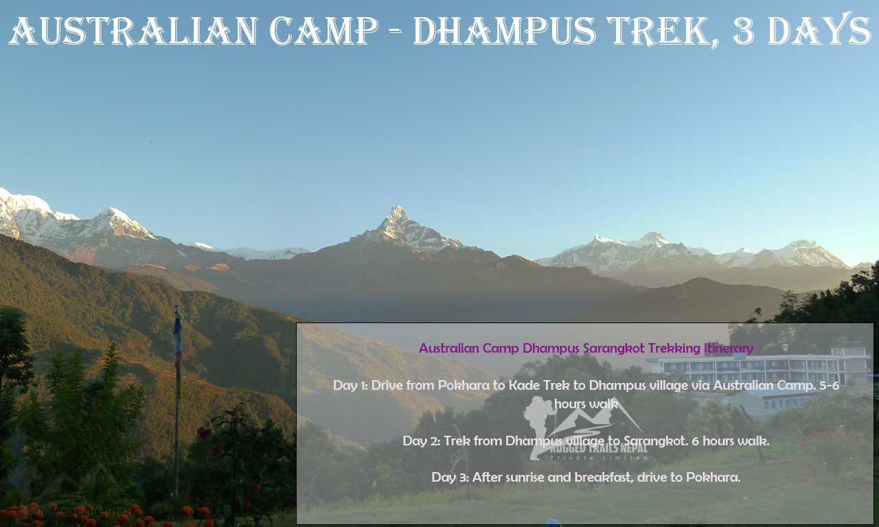 3 days trek in pokhara australian camp dhampus village